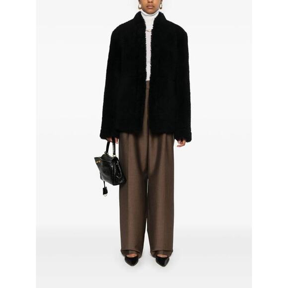 Toteme Cinched Shearling Jacket in Navy IT 40 US 8 - Picture 1 of 8
